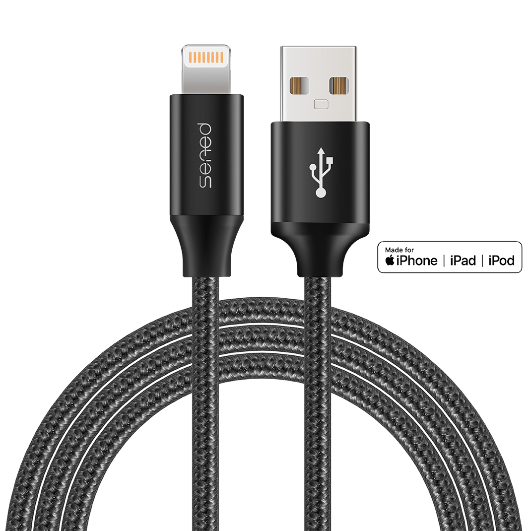 MFi认证Lightning充电尼龙编织数据线1.2m适用于苹果