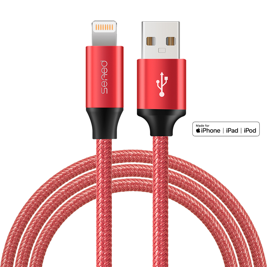 MFi认证Lightning充电尼龙编织数据线1.2m适用于苹果