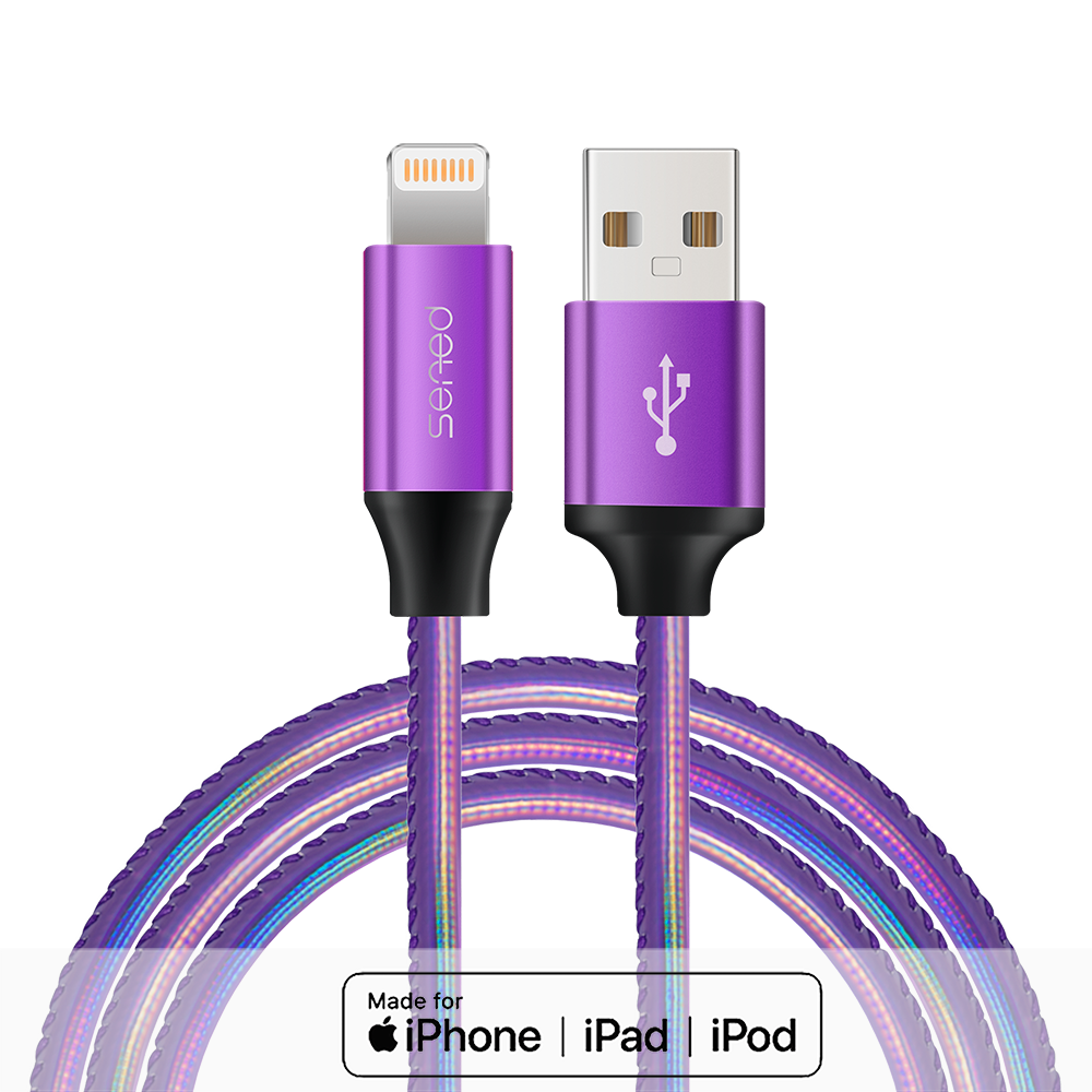 MFi认证Lightning充电皮革编织数据线1.2m适用于苹果