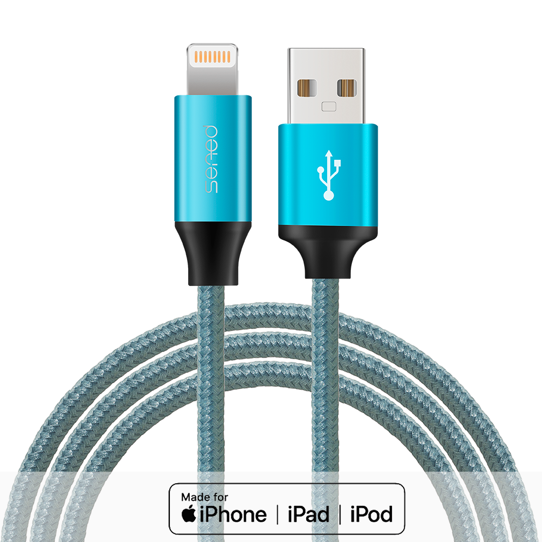 MFi认证Lightning充电尼龙编织数据线1.2m适用于苹果