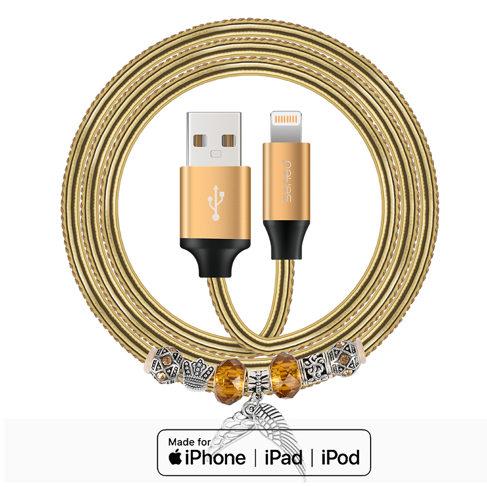 MFi认证Lightning充电珠宝装饰数据线1.2m适用于苹果