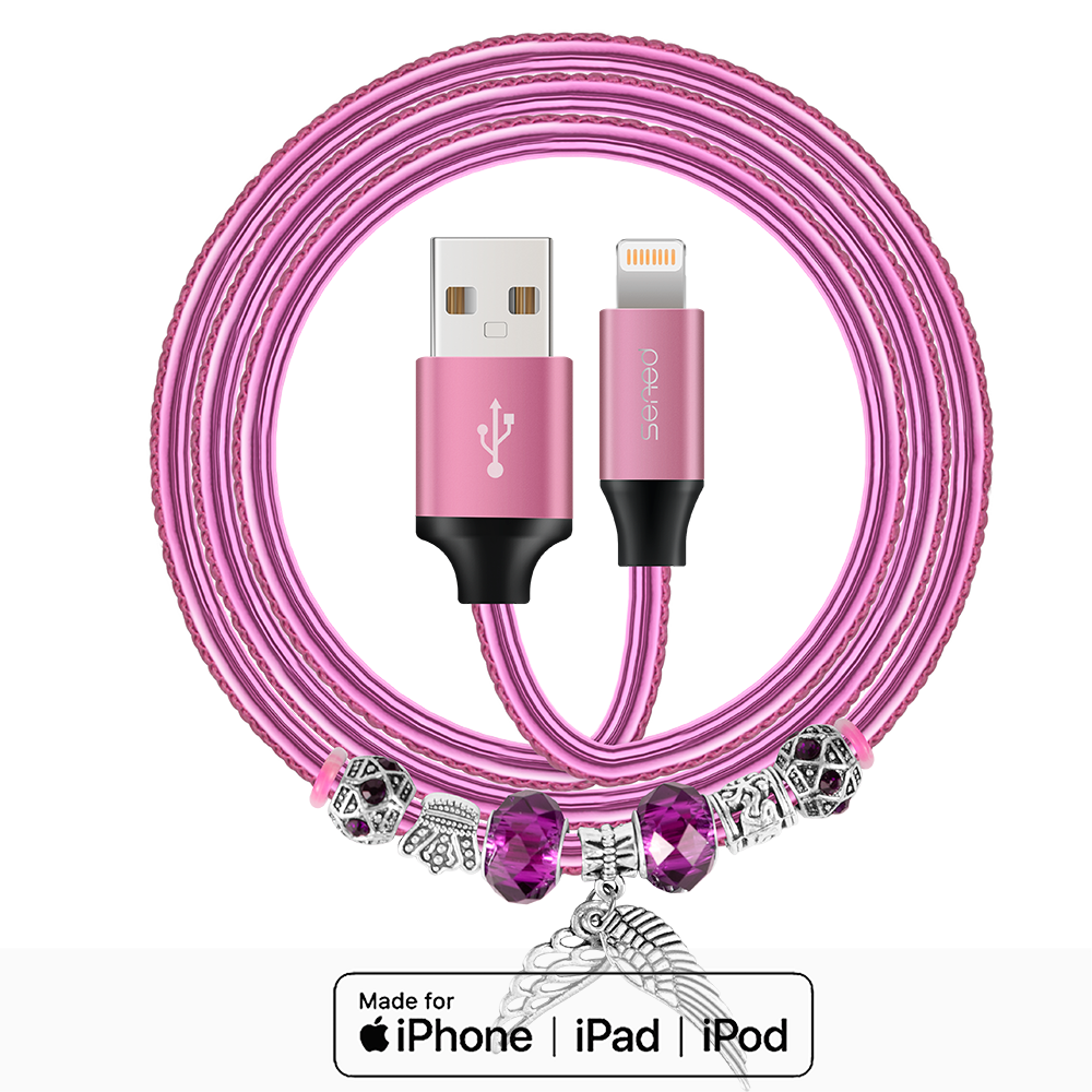 MFi认证Lightning充电珠宝装饰数据线1.2m适用于苹果