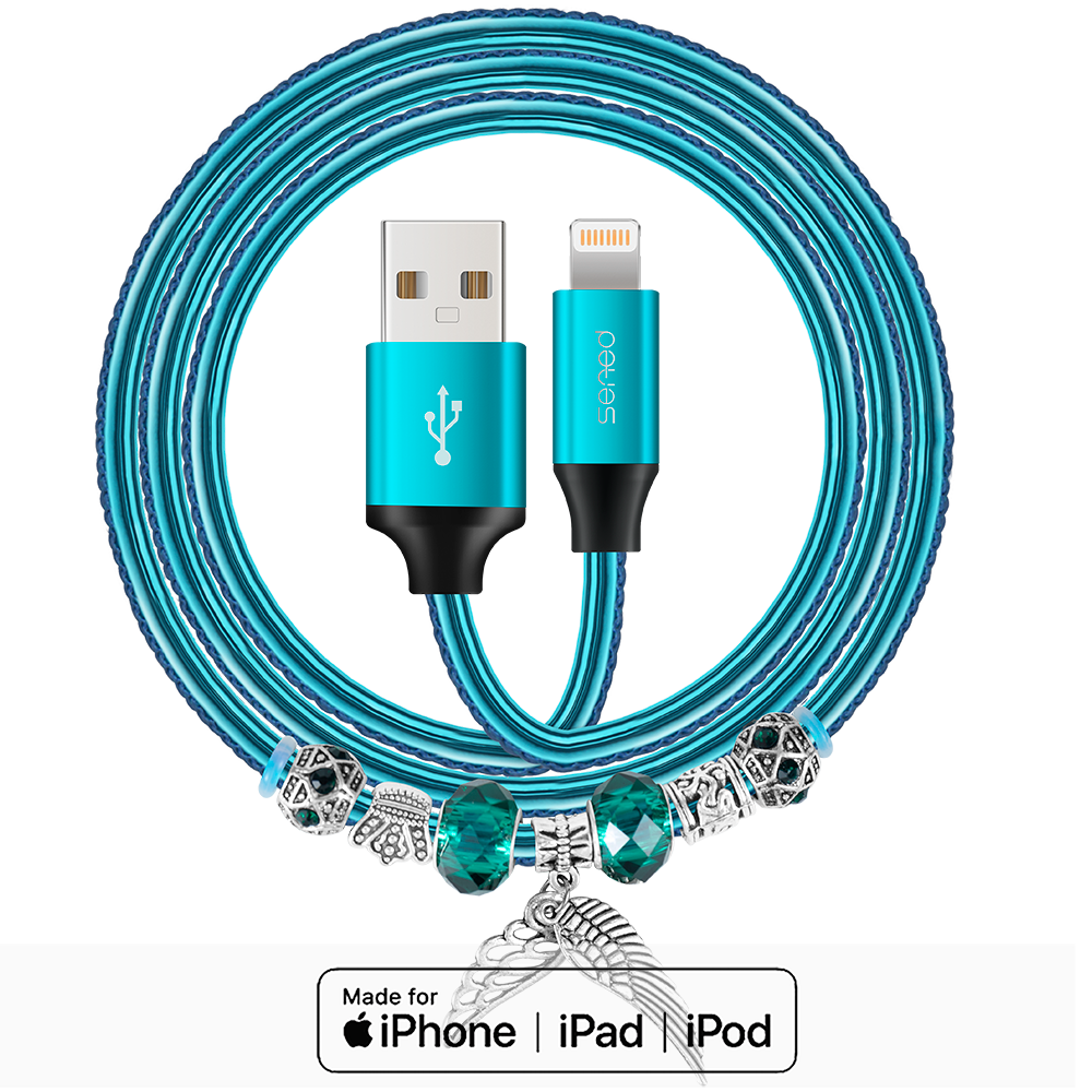 MFi认证Lightning充电珠宝装饰数据线1.2m适用于苹果