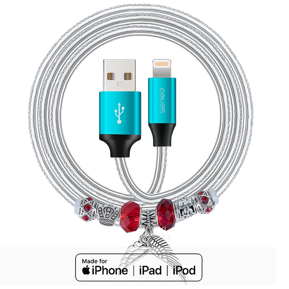 MFi认证Lightning充电珠宝装饰数据线1.2m适用于苹果